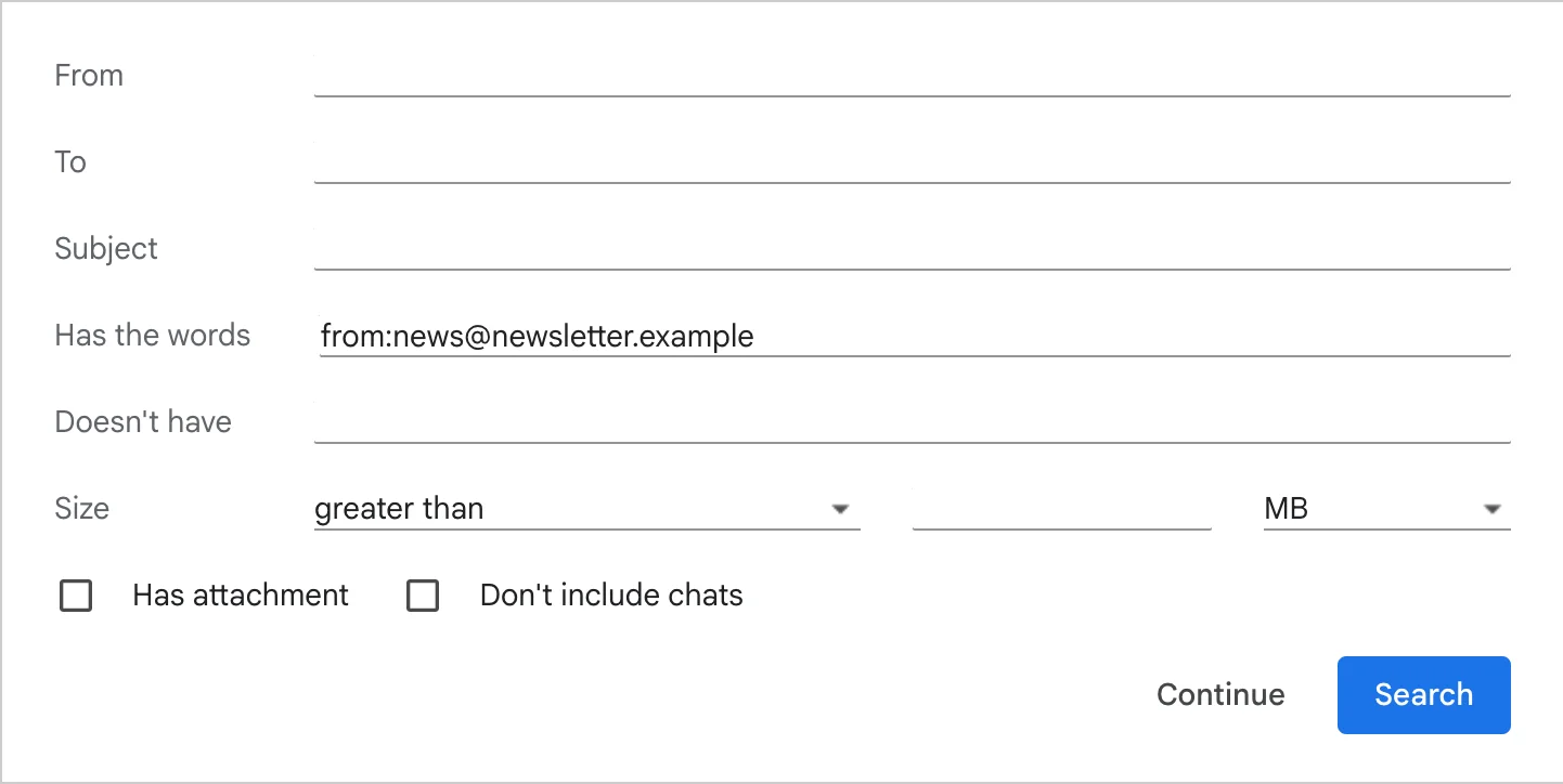 Gmail inbox with a new Newsletters label applied to incoming messages.